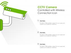 Cctv camera controlled with wireless connection icon