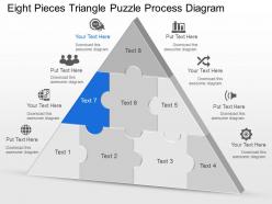 Cd eight pieces triangle puzzle process diagram powerpoint template