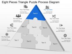 Cd eight pieces triangle puzzle process diagram powerpoint template