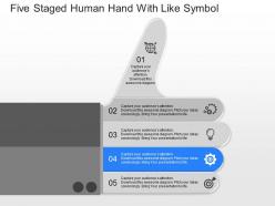 Cd five staged human hand with like symbol powerpoint template