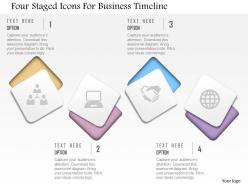 Cd four staged icons for business timeline powerpoint template