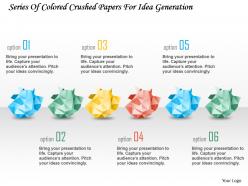 Cd series of colored crushed papers for idea generation powerpoint template