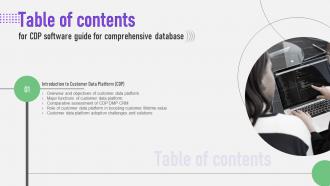 CDP Software Guide For Comprehensive Database Table Of Contents MKT SS V
