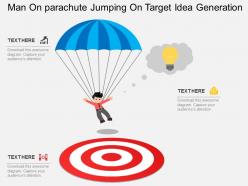 ce Man On Parachute Jumping On Target Idea Generation Flat Powerpoint Design