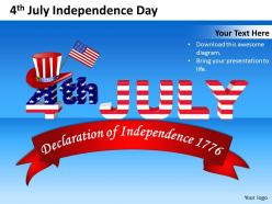 Celebrate independence day this 4 july powerpoint presentation slides