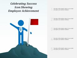 Celebrating success icon showing employee achievement