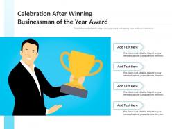 Celebration after winning businessman of the year award