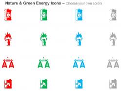 Cell fuel power transmission flammable liquid ppt icons graphics