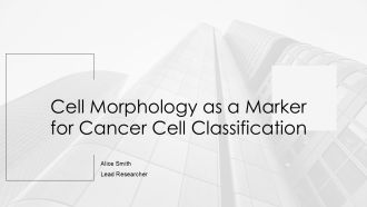 Cell Morphology As A Marker For Cancer Cell Classification PPT Graphics AT