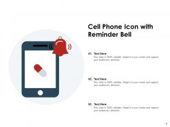 Cell Phone Icon Internet Connection Allowed Sign Reminder Bell Selfie Stick Vibration