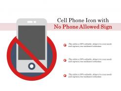 Cell phone icon with no phone allowed sign