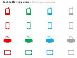 Cellphone mobile tablet printer device ppt icons graphics