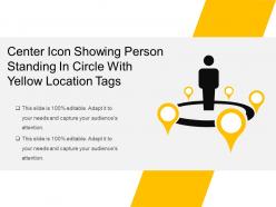 Center icon showing person standing in circle with yellow location tags