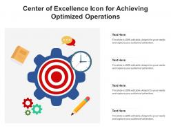 Center Of Excellence Icon For Achieving Optimized Operations