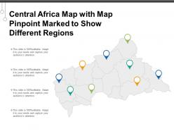 Central africa map with map pinpoint marked to show different regions