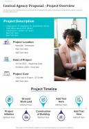 Central Agency Proposal Project Overview One Pager Sample Example Document