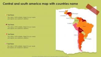 Central And South America Map With Countries Name