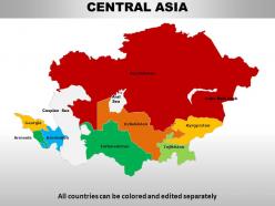 Central asia continents powerpoint maps