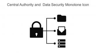Central Authority And Data Security Monotone Icon In Powerpoint Pptx Png And Editable Eps Format