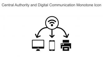 Central Authority And Digital Communication Monotone Icon In Powerpoint Pptx Png And Editable Eps Format