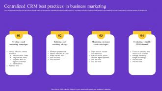 Centralized CRM Best Practices In Business Marketing