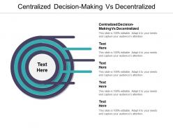 Centralized decision making vs decentralized ppt powerpoint presentation slides diagrams cpb