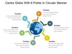 Centre globe with 6 points in circular manner