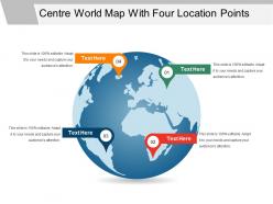 Centre world map with four location points