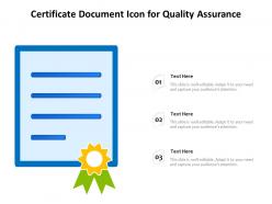 Certificate document icon for quality assurance