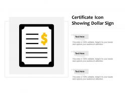 Certificate Icon Showing Dollar Sign