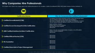 Certification For It Professionals Why Companies Hire Professionals
