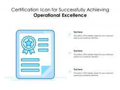 Certification Icon For Successfully Achieving Operational Excellence