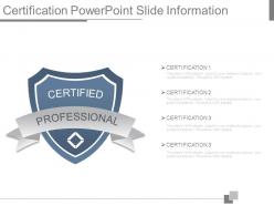 Certification powerpoint slide information