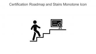 Certification Roadmap And Stairs Monotone Icon In Powerpoint Pptx Png And Editable Eps Format
