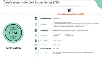 Certifications certified scrum master csm scrum certificate training in organization