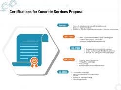 Certifications For Concrete Services Proposal Ppt Powerpoint Presentation Ideas Icons