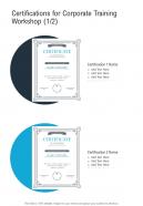 Certifications For Corporate Training Workshop One Pager Sample Example Document