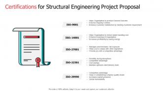 Certifications for structural engineering project proposal ppt slides design ideas