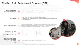 Certified data professional program cdp it certification collections