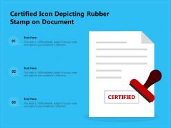 Certified icon depicting rubber stamp on document