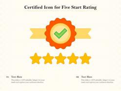 Certified icon for five start rating