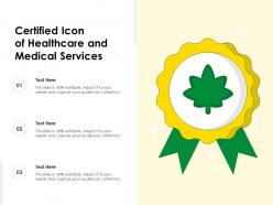Certified icon of healthcare and medical services