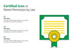 Certified icon of patent permission by law