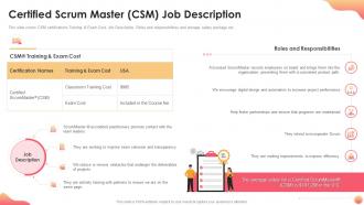 Certified scrum master csm job description it certification collections