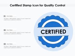 Certified stamp icon for quality control