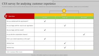 CES Survey For Analysing Customer Experience