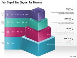 Cf four staged step diagram for business powerpoint template