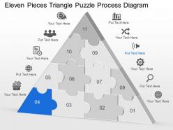 Cg eleven pieces triangle puzzle process diagram powerpoint template