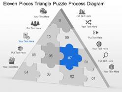 Cg eleven pieces triangle puzzle process diagram powerpoint template