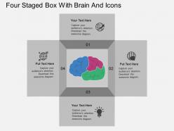 Cg four staged box with brain and icons flat powerpoint design